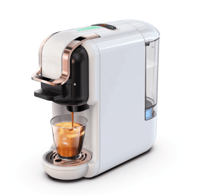 PSH2B-WH 1450W automatic espresso machine with water level line, capsule coffee maker 19Bar, French Mocha Italian 600L tank Esppresso