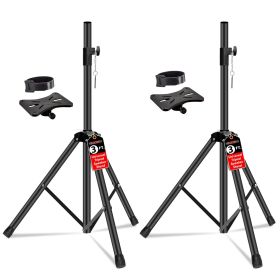 5 Core Speaker Stand Pair Height Adjustable 3Ft PA DJ Tripod Studio Monitor Stands Heavy Duty w 35mm Compatible Insert w Bag Black - SS HD 2PK 3FT BLK
