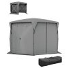 Outsunny 11 x 11ft Pop Up Gazebo Screen Tent with Removable Roof Cover, Roll-up Wind Panels for Camping, Backyard, Dark Gray