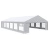 39 x 23ft Party Tent & Carport, Large Outdoor Canopy Tent with Removable Sidewalls and Windows, White Tents for Parties, Wedding and Events
