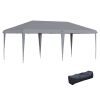 Outsunny 10x20 Pop Up Canopy, Gray, Durable Outdoor Event & BBQ Tent