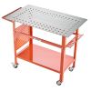 Welding Table, 40" x 24" Welding Workbench Table with 800LBS Static Weight Capacity, Movable Steel Work Bench with 4 Wheels (2 with Brake)