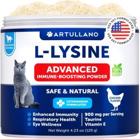 L Lysine for Cats Lysine Powder Supplement 900mg serving Immune Support for Cats & Kittens Sneezing Runny Nose Squinting Watery Eyes Cold Eye Function