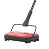 Carpet Sweeper Manual, Floor Sweeper with 300 ml Dustbin Capacity Easy to Empty, 6.7 inch Cleaning Width for Home Office Carpets Pet Hair Dust, Red