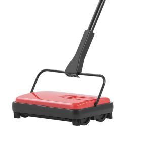 Carpet Sweeper Manual, Floor Sweeper with 300 ml Dustbin Capacity Easy to Empty, 6.7 inch Cleaning Width for Home Office Carpets Pet Hair Dust, Red