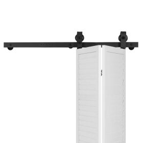Bi-Folding Sliding Barn Door Hardware Track Kit, 40" Top Mount Track Kit, Slide Smoothly & Quietly, Heavy Duty, Easy to Install