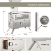 WoBurning Stove with Oven - Portable Pellet Stove with Chimney Pipes, 304 Stainless Steel Outdoor Hot Tent Camping Stove for Winter, Hunting, Cooking