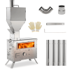 WoBurning Stove with Oven - Portable Pellet Stove with Chimney Pipes, 304 Stainless Steel Outdoor Hot Tent Camping Stove for Winter, Hunting, Cooking