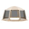 Screen House Tent, 15 x 13.8 ft, 12-15 Person Pop Up Screen Tent, Portable Screened in Canopy with Carry Bag, Netting Sides, Ground Stakes, for Garden