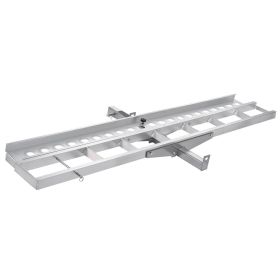 Motorcycle Carrier, 400 lbs Capacity, Heavy Duty Aluminum Hitch Mount Rack with 73in Loading Ramp, Straps & Stabilizer