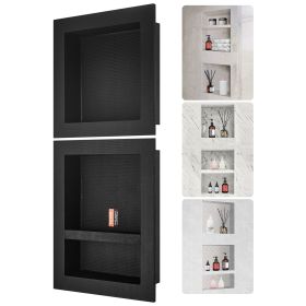 Shower Niche Ready for Tile 16" x 16" & 16" x 20", Triple Shelf Organizer, Square Corners Wall-inserted Niche Recessed