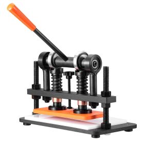VEVOR Leather Cutting Machine, 10.2 x 4.7 in Embossing Plate Manual Die Cutter, 0.47 in Pressure Stroke Dual Guide Shafts Die Cut Machine