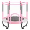 VEVOR 60" Kids Trampoline, 5FT Indoor Outdoor Trampoline, Mini Toddler Recreational Trampolinewith Safety Enclosure Net and Basketball Hoop