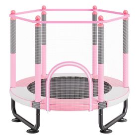 VEVOR 60" Kids Trampoline, 5FT Indoor Outdoor Trampoline, Mini Toddler Recreational Trampolinewith Safety Enclosure Net and Basketball Hoop