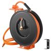 Retractable Air Hose Reel, 3/8IN x 50FT Rubber Air Hose Max 300PSI, Air Compressor Hose Reel Auto-Rewind with 5FT Lead in