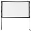 Projector Screen with Stand, 80 Inch 160Â° Wide Angle Indoor Outdoor Projection Screen