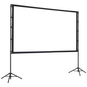 Projector Screen with Stand, 100 Inch 160Â° Wide Angle Indoor Outdoor Projection Screen