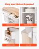 Kitchen Island Cart, with Solid Wood Top and Storage Cabinet, Mobile Rolling Table with Drop Leaf, Drawers, Spice Towel Rack