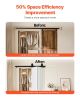 Bi-Folding Sliding Barn Door Hardware Track Kit, 40" Top Mount Track Kit, Slide Smoothly & Quietly, Heavy Duty, Easy to Install