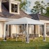 Outsunny 10' x 10' Pop-Up Outdoor Canopy with Sidewalls & Mesh Walls, Instant Setup, Cream White, for Events & Patio