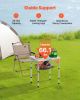 Folding Camping Table, Adjustable Height Portable Side Tables, Aluminum MDF Beach Table with Mesh Layer, Carrying Handle