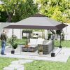 Outsunny 13' x 13' Pop Up Canopy Tent, UV50+ Tents for Parties, Height Adjustable, with Wheeled Carry Bag and 4 Sand Bags, Gray