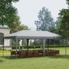 Outsunny 10x20 Pop Up Canopy, Gray, Durable Outdoor Event & BBQ Tent