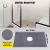 Shower Curb Kit, 38"x60" Watertight Shower Curb Overlay with 4" ABS Central Bonding Flange, 4" Stainless Steel Grate