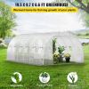 VEVOR 20 x 10 x 7 ft Walk-in Tunnel Greenhouse, Portable Plant Hot House with Galvanized Steel Hoops, 3 Top Beams, Diagonal Poles