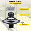 Shower Curb Kit, 38"x60" Watertight Shower Curb Overlay with 4" ABS Central Bonding Flange, 4" Stainless Steel Grate