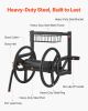 Wall Mounted Garden Hose Reel, Holds 125 ft 5/8-inch Hose, Heavy-Duty Water Hose Winder, Space-Saving Design