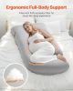 Pregnancy Pillow, G-Shaped Maternity Pillow for Sleeping, Full-Body Support Pillow with Removable & Washable Cover