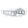 39 x 23ft Party Tent & Carport, Large Outdoor Canopy Tent with Removable Sidewalls and Windows, White Tents for Parties, Wedding and Events