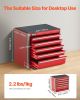Metal Tool Box, 8.6-inch, Portable Metal Tool Box with 5 Drawers, Small Tool Chest with EVA Liners and PP Feet Pads