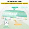 VEVOR 20 x 10 x 7 ft Walk-in Tunnel Greenhouse, Portable Plant Hot House with Galvanized Steel Hoops, 3 Top Beams, Diagonal Poles