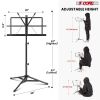 5 Core Music Stand Adjustable Desktop Book Stands Portable Sheet Holder All Metal Foldable Bookstand - MUS FLD BLK