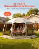 Screen House Tent, 15 x 13.8 ft, 12-15 Person Pop Up Screen Tent, Portable Screened in Canopy with Carry Bag, Netting Sides, Ground Stakes, for Garden
