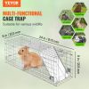 VEVOR Live Animal Cage Trap, 24" x 8" x 8" Humane Cat Trap Galvanized Iron, Folding Animal Trap with Handle for Rabbits, Stray Cats, Squirrels
