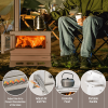 Hot Tent Stove Wood Burning with Chimney Pipe, Portable Folding Tent Wood Stoves include View Glass & Carry Bag for Outdoor Heating, Cooking, Hunting