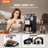 VEVOR Coffee Maker with Grinder, 8 Cup Coffee Machine, Grind and Brew Coffee Maker with 3 Brew Strength Control, 24-Hour Timer for Auto Brew