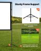 Projector Screen with Stand, 100 Inch 160Â° Wide Angle Indoor Outdoor Projection Screen