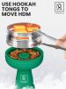 Premium Green Silicone Hookah Bowl Set Universal Phunnel Hookah Head Bowl for Perfect Heat Management Durable Easy-to-Clean Hookah Top with Tongs Shis