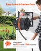 Wall Mounted Garden Hose Reel, Holds 125 ft 5/8-inch Hose, Heavy-Duty Water Hose Winder, Space-Saving Design