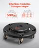 Trash Can Dolly, Fit 20, 32, 44, 55 Gallon Containers, Round Trash Can Roller Base with 4 Lockable Wheels, 500lbs Weight Capacity