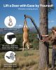 Tree Mounted Deer Hoist, 353 lbs Load Capacity, Hunting Game Hoist Winch Lift with Ratchet Strap, Heavy Duty Deer Hanger for Skinning, Cleaning