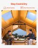 Inflatable Tents for Camping, 8-12 Person Easy Setup Blow up Tent with Hand Pump, 4 Season Luxury Glamping Tent with 2 Skylights, Canopy, Stove Jack