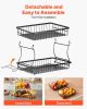 2 Tier Fruit Basket, Countertop Fruits Vegetable Bowl with Banana Hangers, Metal Wire Storage Stand for Kitchen Counter