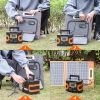 200W Peak Power Station, Flashfish CPAP Battery 166Wh 45000mAh Backup Power Pack With 60W 18V Portable Solar Panel, FLASHFISH Foldable Solar Charger