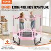 VEVOR 60" Kids Trampoline, 5FT Indoor Outdoor Trampoline, Mini Toddler Recreational Trampolinewith Safety Enclosure Net and Basketball Hoop