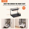 2-Tier Wire Pull Out Cabinet Under Sink Organizer 10.7"x14.2" Drawer Basket 2PCS